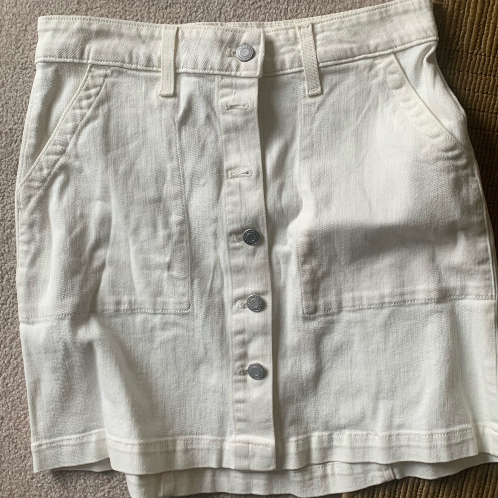 jcrew white jean skirt